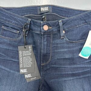 PAIGE Women's High Rise Dark Indigo Jeans